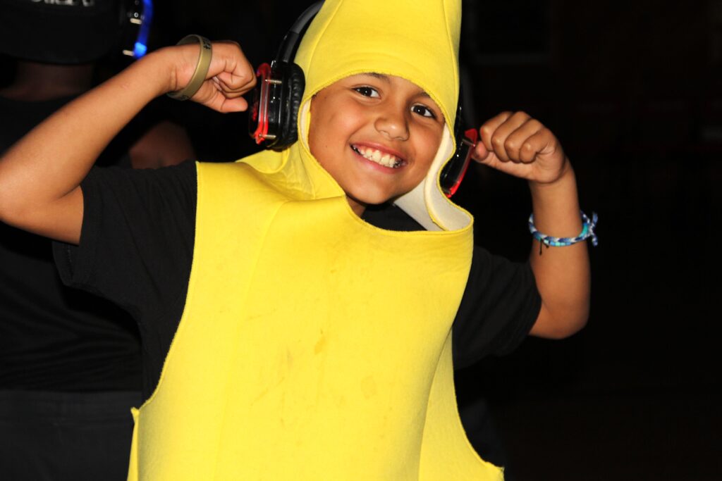 Boy dressed as banana