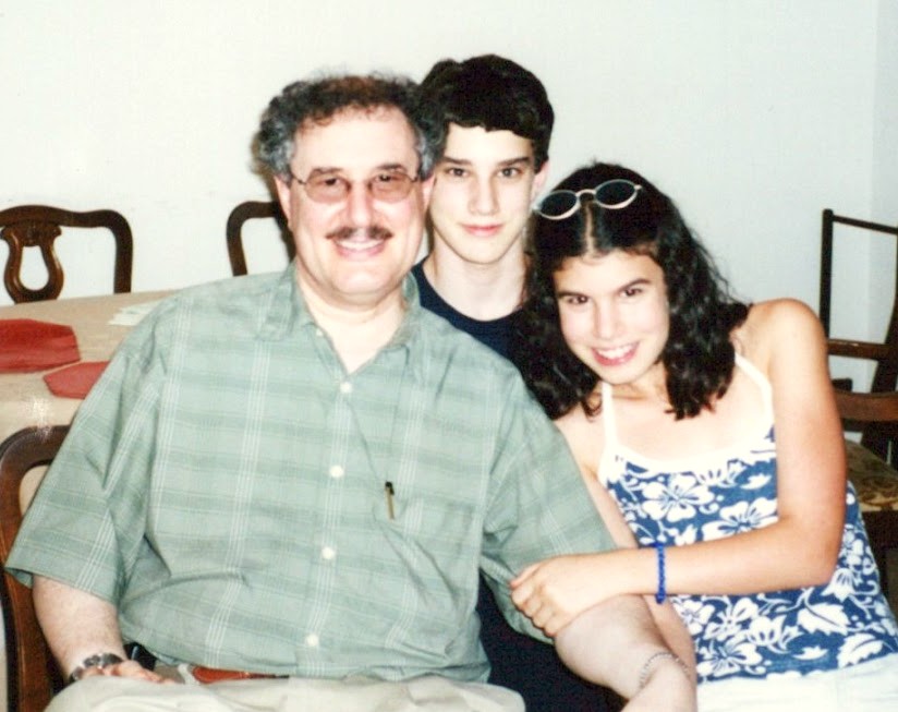 The author as a teen with dad