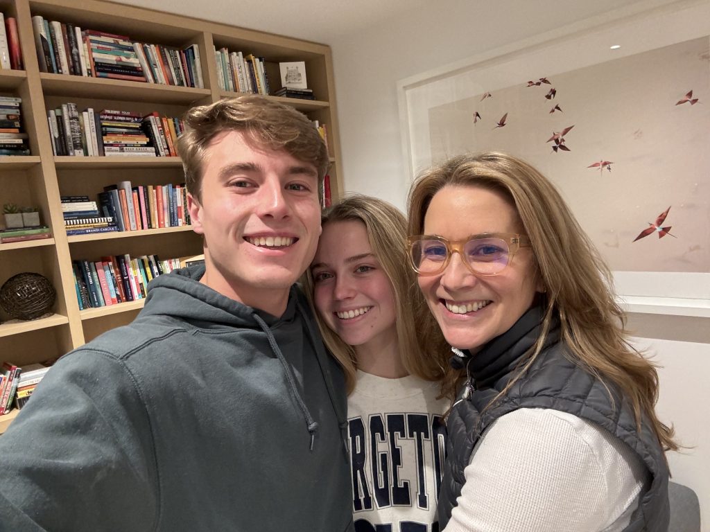 The author, Sue Deagle, with her children